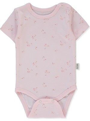 Bebetto Interlok Kısa Kollu Body Ay (Flower Garden) Pembe