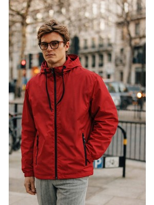 Damga Erkek Cepli Elite Comfort Astarlı Kırmızı Yağmurluk & Rüzgarlık