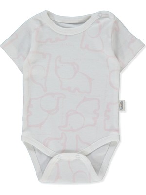 Bebetto Ribana Kısa Kollu Body Ay (Happy Anımal) Pembe