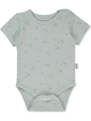Bebetto Interlok Kısa Kollu Body Ay (Flower Garden) Mint