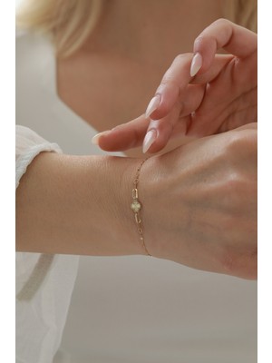 Yavuz Kuyumculuk 14 Ayar Altın Kalemli Yonca Bileklik