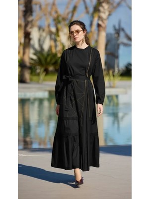 Misswhence Fermuar Detaylı Elbise 39807 Siyah