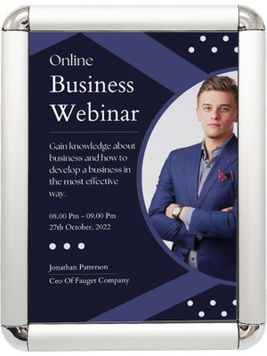 Arte Display A4 Rondo Alüminyum Açılır Kapanır Çerçeve 5li Paket