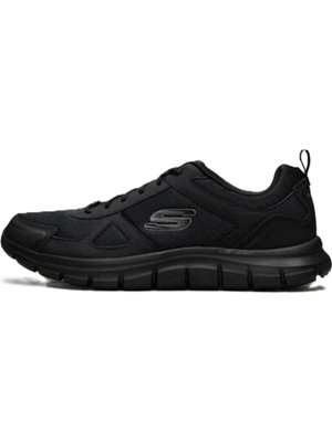 Skechers Track-Scloric Memory Foam Leather Mens Sneaker Hafızalı Taban Hakiki Deri Erkek Günlük Spor Ayakkabı Siyah