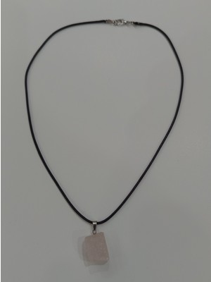 SolidBakkal Doğal Taş , Ham Gül Kuvars Kolye