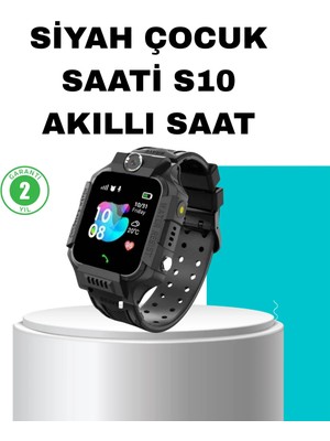 Indispensablely S10 Siyah Akıllı Çocuk Saati Konum Takip ve Güvenlik Özellikli