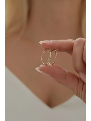 Yavuz Kuyumculuk 14 Ayar Altın Bombe Halka Küpe