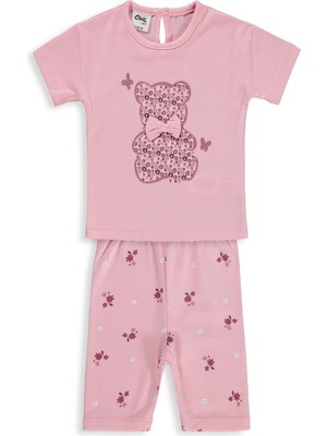 Civil Baby Ayıcık Baskılı Fiyonklu 6-18 Ay Takım - Pembe 18-24 Ay