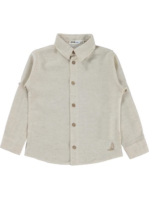 Civil Boys Basic Hasır  2-5 Yaş Gömlek - Bej 3-4 Yaş