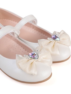 Civil Girls Kalp Aksesuarlı 31-36 Numara Babet - Gri 33