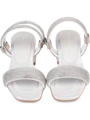 Civil Girls Taşlı Tek Bantlı 31-36 Numara Abiye Ayakkabı - Gri 31