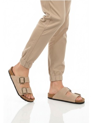 Pierre Cardin Bej Çift Bantlı Hafif Günlük Erkek Terlik PC-7543 M