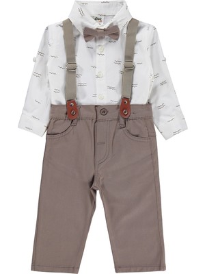 Civil Baby Papyonlu Askılı 6-18 Ay Takım - Kahverengi 18-24 Ay