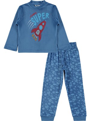 Supersoft 3-11 Yaş Pijama Takımı - Mavi 5-6 Yaş