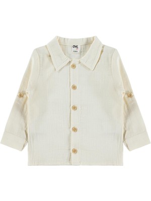 Civil Baby Müslin Uzun Kol 6-18 Ay Gömlek - Bej 18-24 Ay