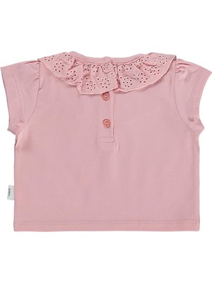 Civil Baby Yaka Brodeli 6-18 Ay Tişört - Pembe 9-12 Ay