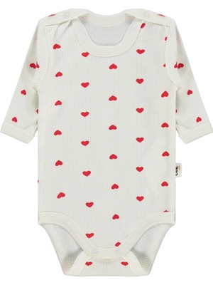 Civil Baby Kalp Empirme 1-36 Ay Çıtçıtlı Badi  - Ekru 2-3 Yaş