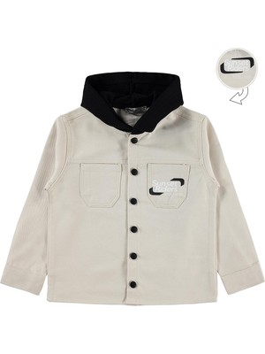 Civil Boys Çift Cepli Kapşonlu 10-13 Yaş Gömlek - Koyu Taş Rengi 13-14 Yaş