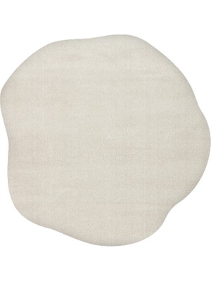 Cool Halı Açık Taş Rengi Kalın Yumuşak Amorf Dalgalı Tüylü Şekilli Giriş Antre Giyinme Yatak Oda Halısı