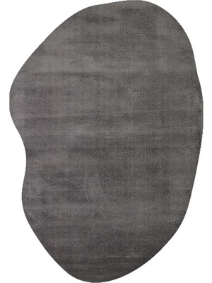 Cool Halı Antrasit Koyu Kalın Yumuşak Amorf Minimal Peluş Modern Şekilli Giriş Genç Yatak Odası Halısı