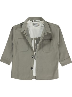 Civil Boys Çift Cepli Tişörtlü 2-5 Yaş Gömlek - Gri 4-5 Yaş