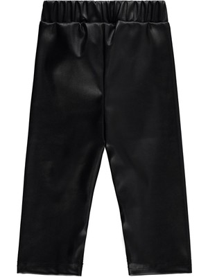 Civil Baby Fiyonklu Deri 6-18 Ay Tayt - Siyah 6-9 Ay