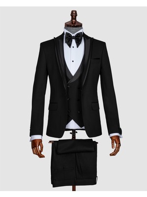 Echol Erkek Slim Fit Kırlangıç Yaka Smokin &amp; Damatlık