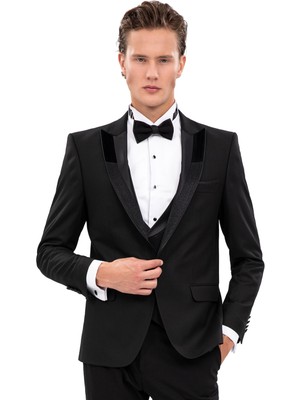 Echol Erkek Slim Fit Kırlangıç Yaka Smokin &amp; Damatlık