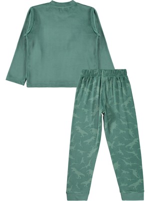 Dinazor World Basıklı 3-11 Yaş Pijama Takımı - Yeşil 3-4 Yaş