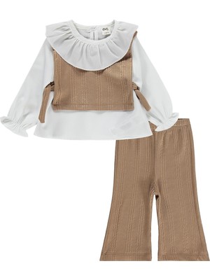 Civil Baby Bebe Yakalı 6-18 Ay Takım - Bej 6-9 Ay