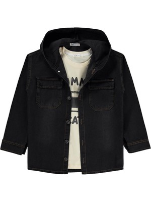 Civil Boys Kapşonlu Tişörtlü 10-13 Yaş Gömlek - Gri 10-11 Yaş