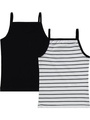 Civil Girls Çizgili 2-10 Yaş Kız Çocuk 2'li Atlet - Standart 4-5 Yaş