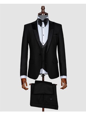 Echol Erkek Slim Fit Kırlangıç Yaka Smokin Damatlık