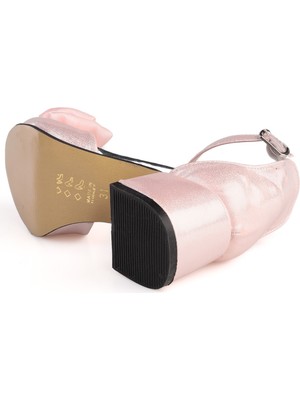 Civil Girls Kalp Aksesuarlı 31- Abiye Ayakkabı - Pembe 32