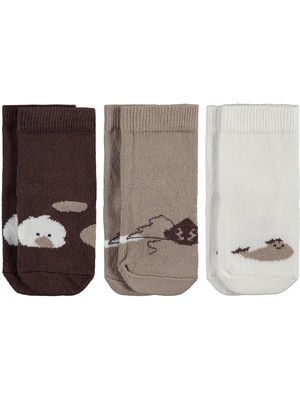 Civil Baby Karikatür Desen 3'lü 6- Bebek Erkek Çorap Set - Standart 6 Ay