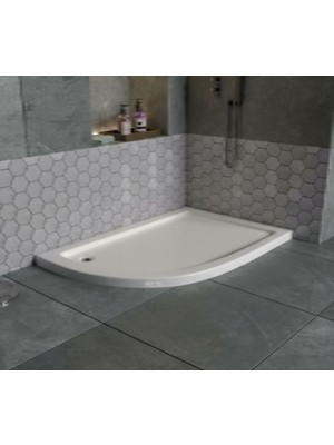 Sırduş 100X90X6 Asimetrik Sol Flat Duş Teknesi
