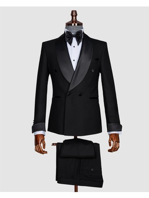 Echol Erkek Slim Fit Şal Yaka Smokin Damatlık Takım Elbise