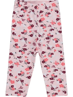 Civil Baby Kelebek Çiçek Baskılı 6-18 Ay Tayt - Pudra 6-9 Ay