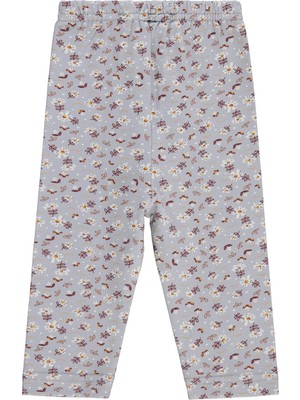 Civil Baby Çiçek Kelebek Baskılı 6-18 Ay Tayt - Gri 12-18 Ay