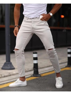Modatıkla Erkek Taş Yırtık Detaylı Skinny Jean