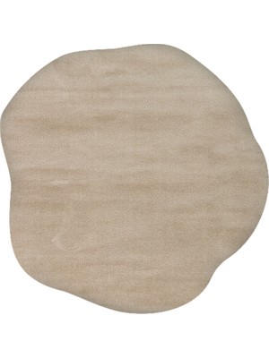 Cool Halı Koyu Bej Kalın Yumuşak Sade Geometrik Amorf Bohem Dekor Şekilli Giriş Antre Yatak Odası Halısı