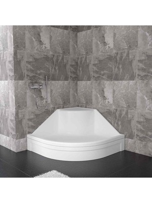 Sırduş 90X90X22 Oval Yüksek Oturmalı Duş Teknesi