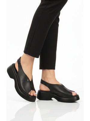 Pierre Cardin Siyah Kadın Günlük Topuklu Sandalet PC-7390 Z