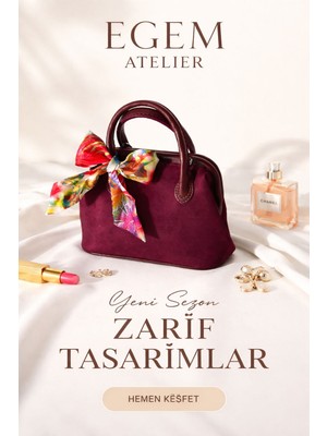 Egem Atelier Klasik Süet Fiyonklu Çanta