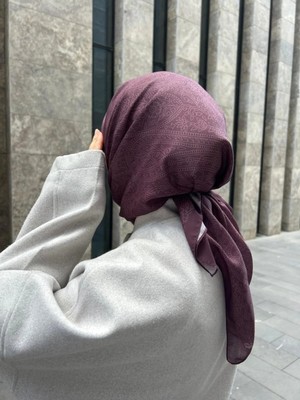Qalortex Scarf Pamuklu Soft Inci Desen Eşarp-Vişne Çürüğü