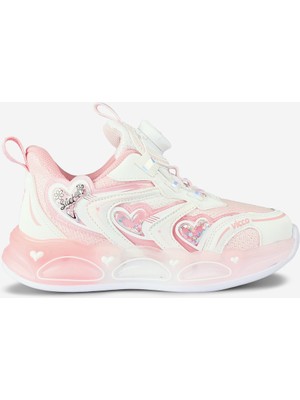 Vicco Benetti Kız Çocuk Akıllı Bağcık Kalpli Işıklı Spor Ayakkabı
