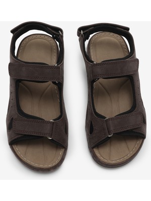 Tonny Black Kadın Kahve Rahat Kalıp Poli Taban Çırtlı Sandalet