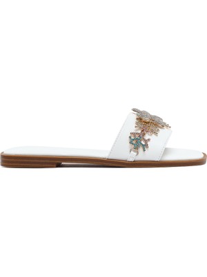 Derimod Kadın Beyaz Taşlı Terlik 26SFE450214