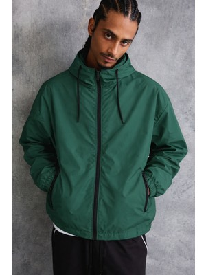 Damga Erkek Comfort Fit Astarlı Salaş Yeşil Yağmurluk & Rüzgarlık