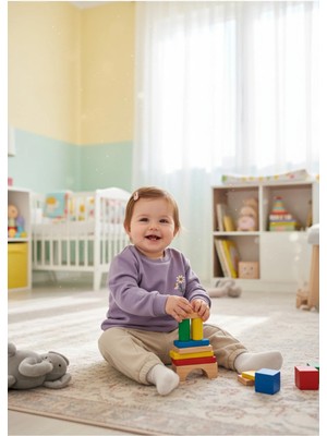 Kidaxi Nakış Detaylı 3 Iplik Ikili Bebe Takımı